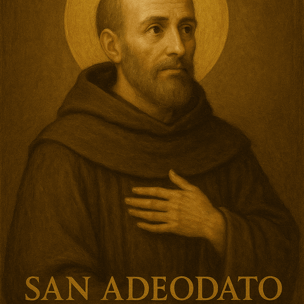 San Adeodato Papa en oración y servicio