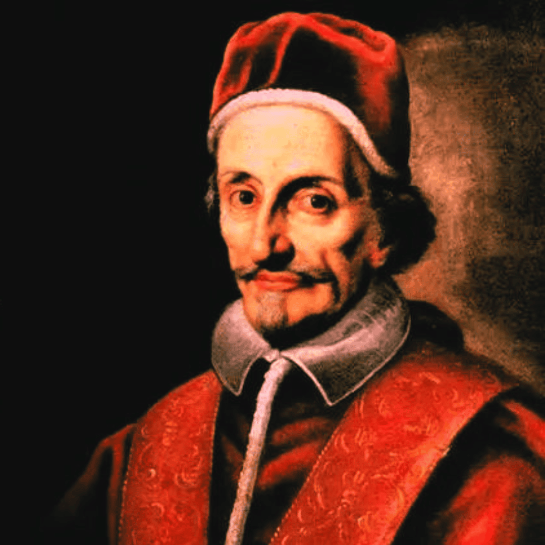 Beato Inocencio XI Papa con vestiduras pontificias, símbolo de austeridad, gobierno cristiano, caridad con los pobres y fidelidad a la Iglesia.